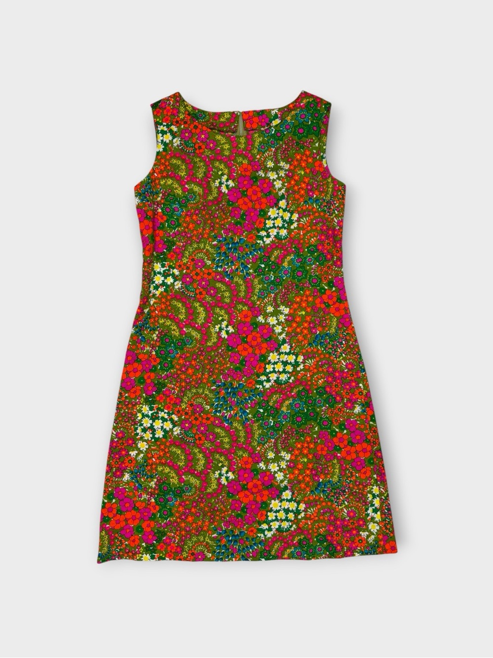 Vintage Psychedelic Floral Mod Shift Dress